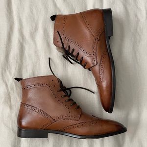 ASOS Tan Leather Brogue Boots